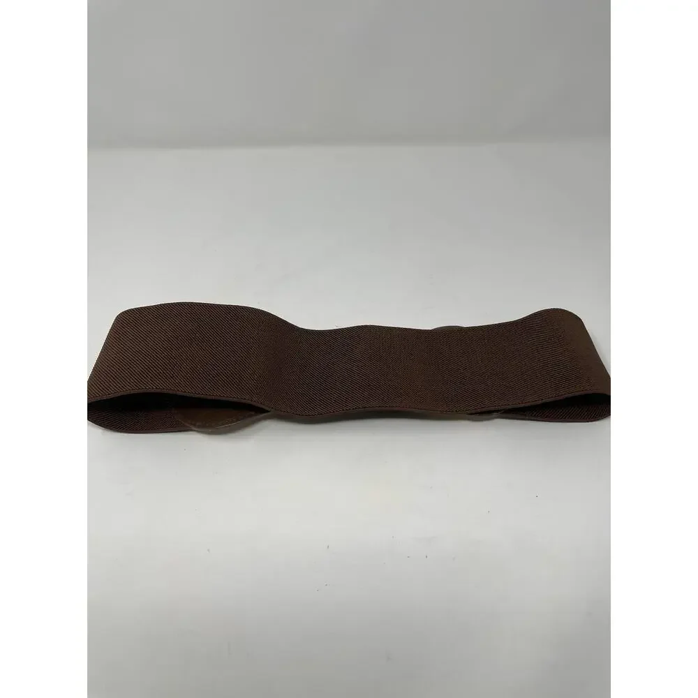 Women's Small Wide Stretch Belt‎ Boho Style Bronz Metal Leaf Clasp
